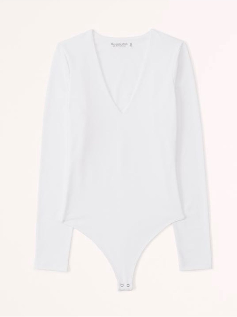 Abercrombie & Fitch Soft A&F White Long Sleeve Deep V Bodysuit NWT Small